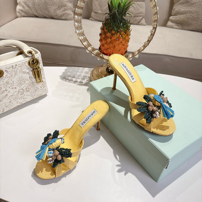 Aquazzura Birdsong Sandal/ Mule/ Sandal Flat