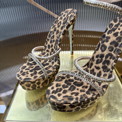 Rene Caovilla Cleo Animalier Platform Sandal