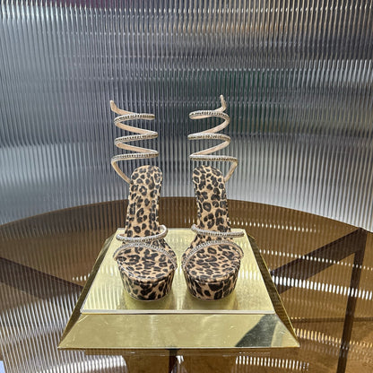 Rene Caovilla Cleo Animalier Platform Sandal