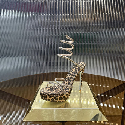 Rene Caovilla Cleo Animalier Platform Sandal