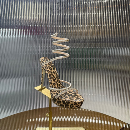 Rene Caovilla Cleo Animalier Platform Sandal