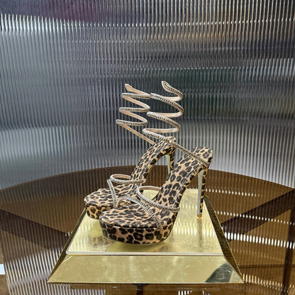 Rene Caovilla Cleo Animalier Platform Sandal
