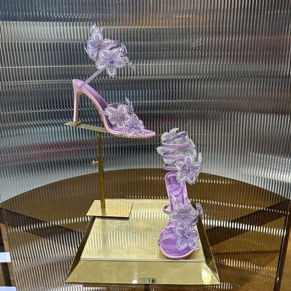 Rene Caovilla Peach Flower Sandal