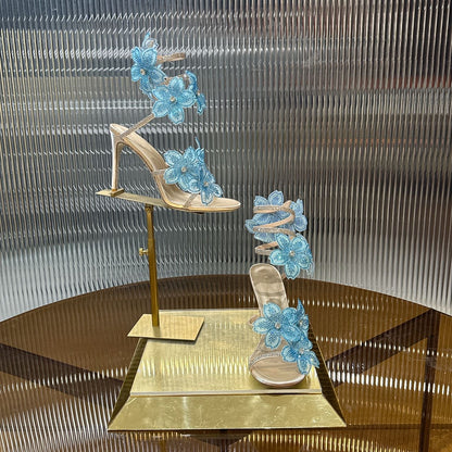 Rene Caovilla Peach Flower Sandal