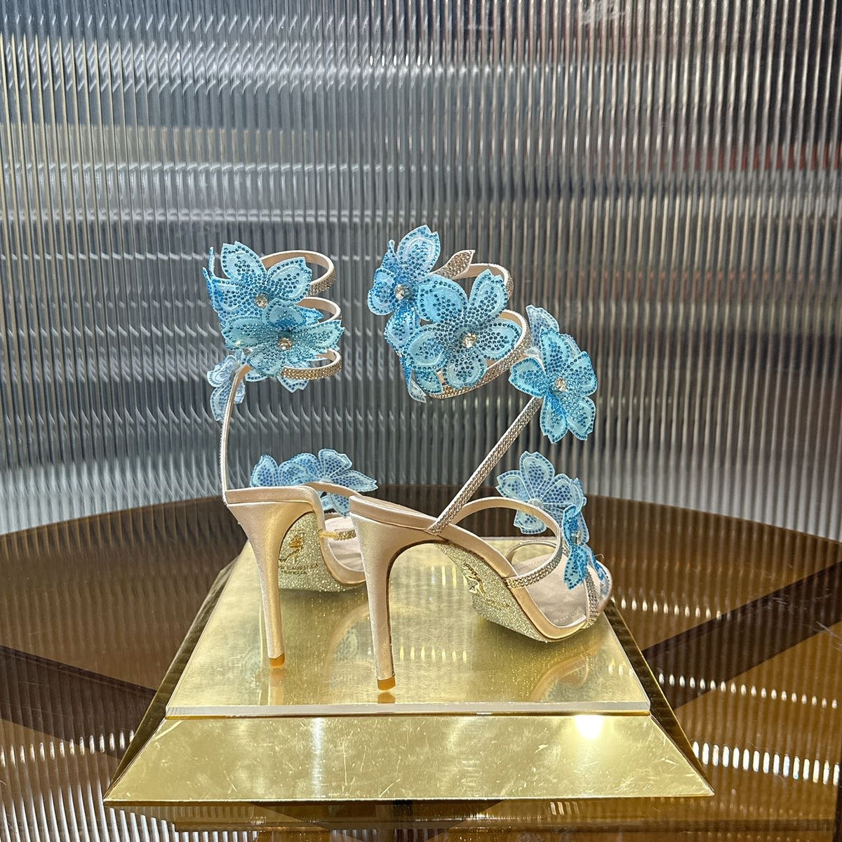 Rene Caovilla Peach Flower Sandal