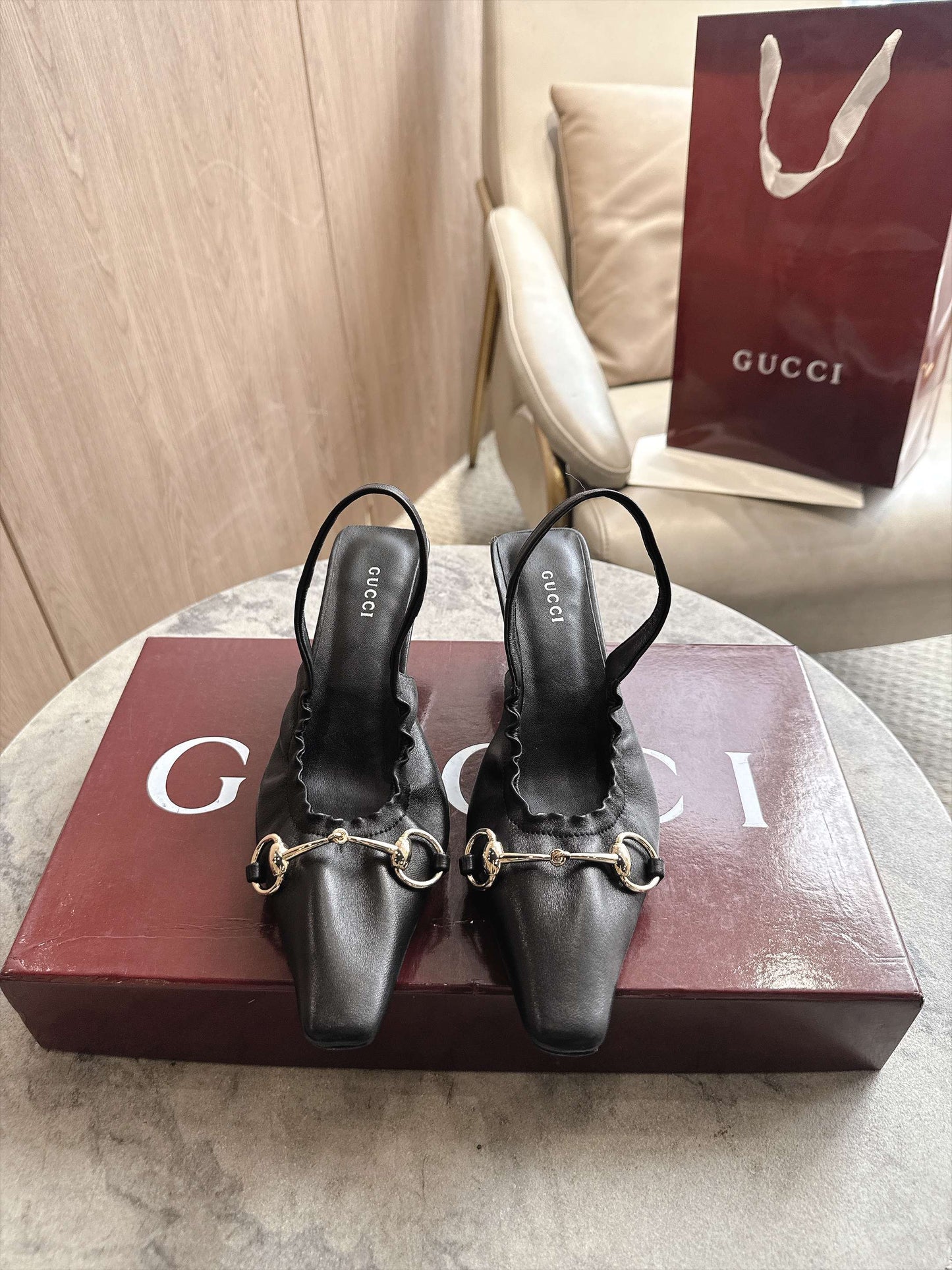 Gucci Vittoria Slingback Pump With Elastic