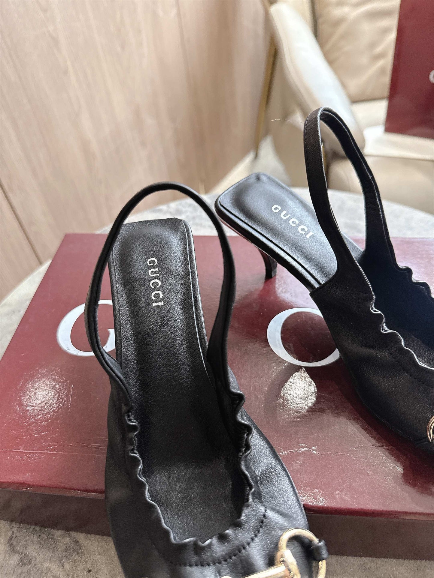 Gucci Vittoria Slingback Pump With Elastic
