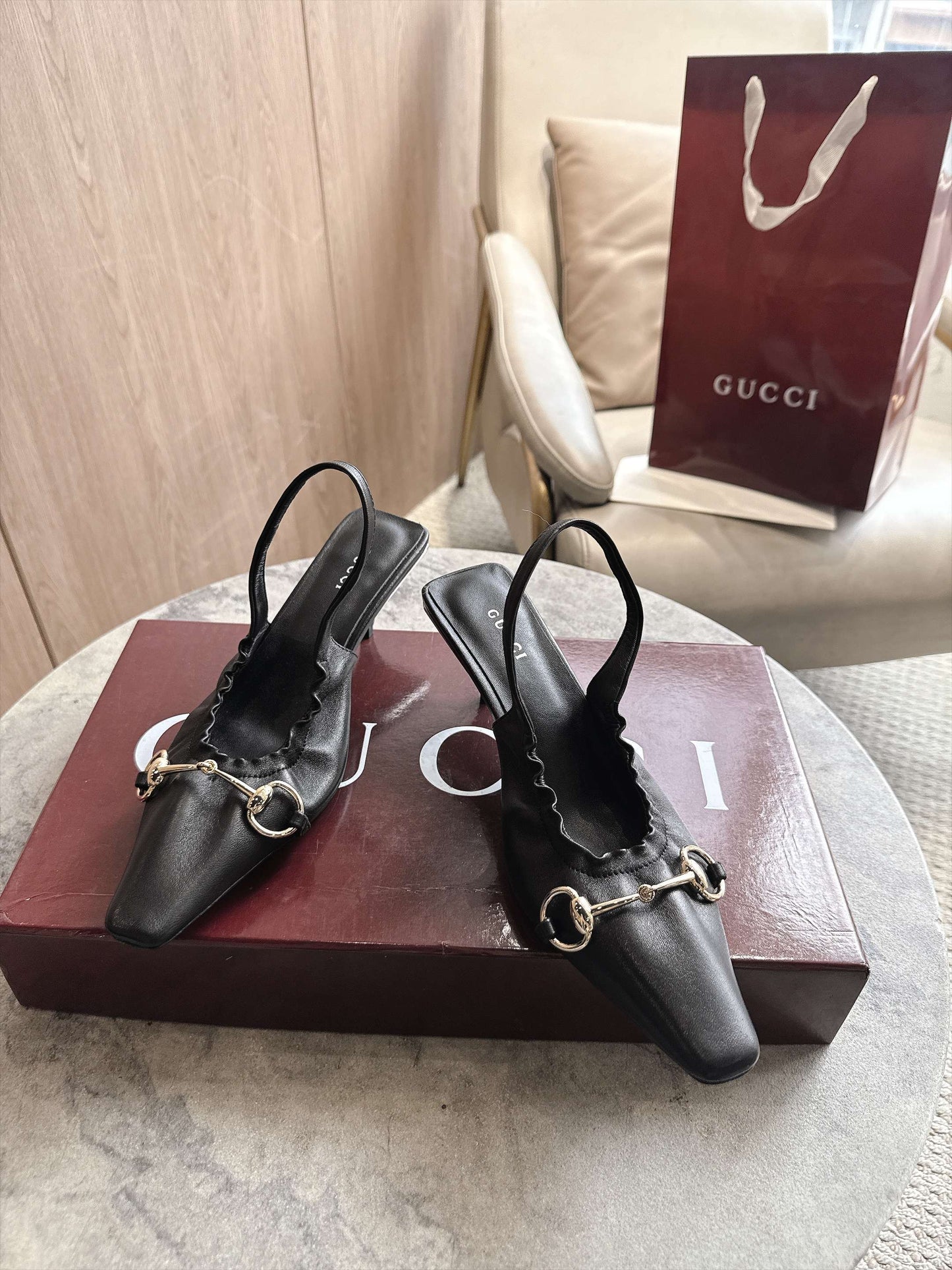 Gucci Vittoria Slingback Pump With Elastic