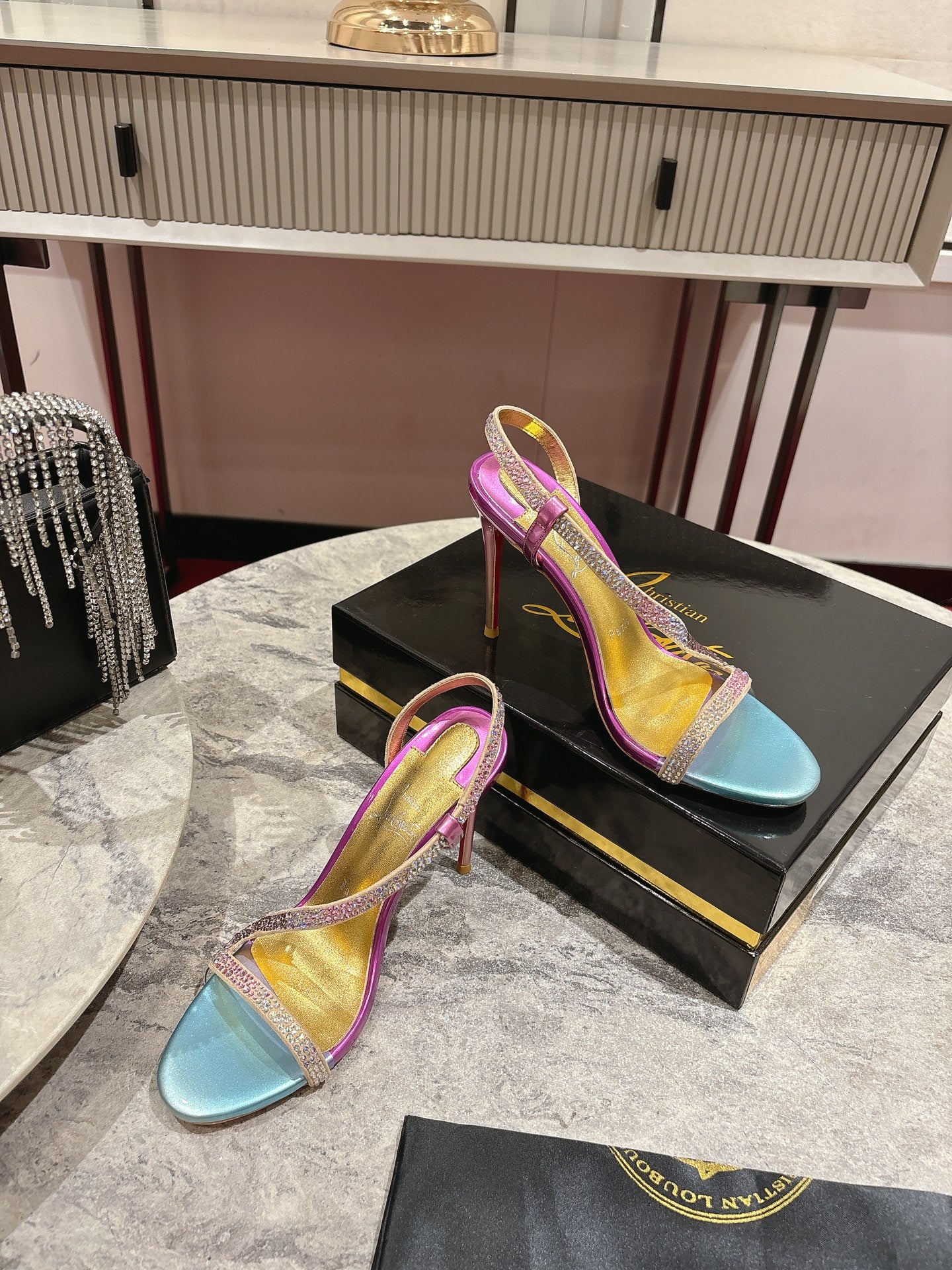 Christian Louboutin Rosalie Strass Sandals