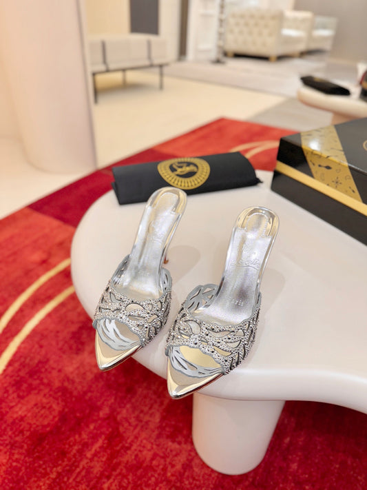 Christian Louboutin Lasera Strass Mules