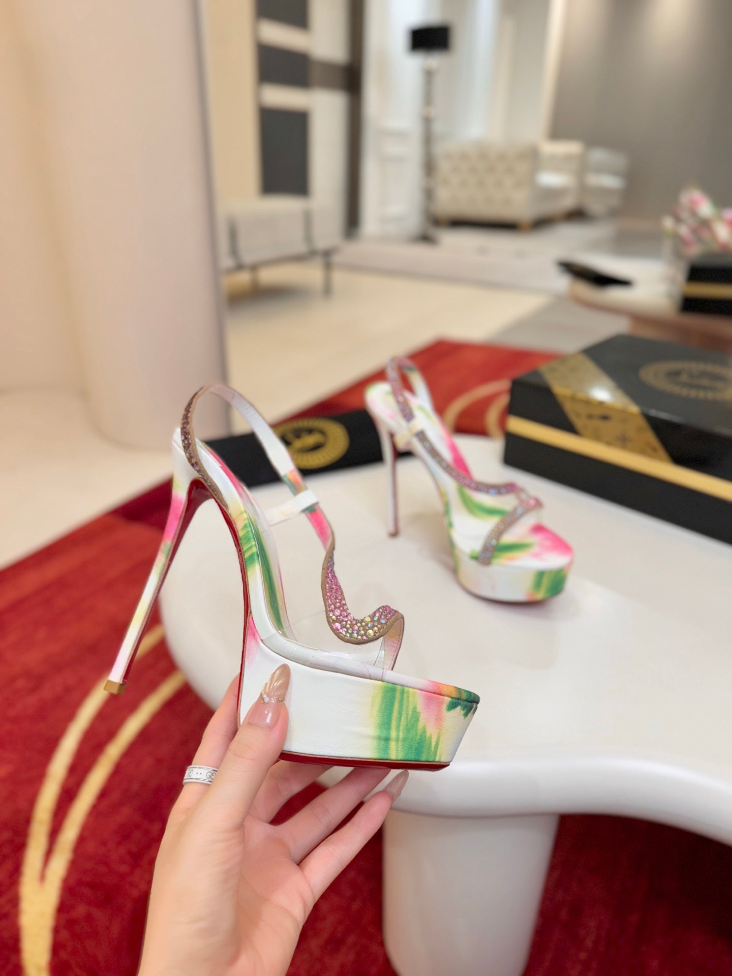 Christian Louboutin Rosalie Alta Strass Botanica